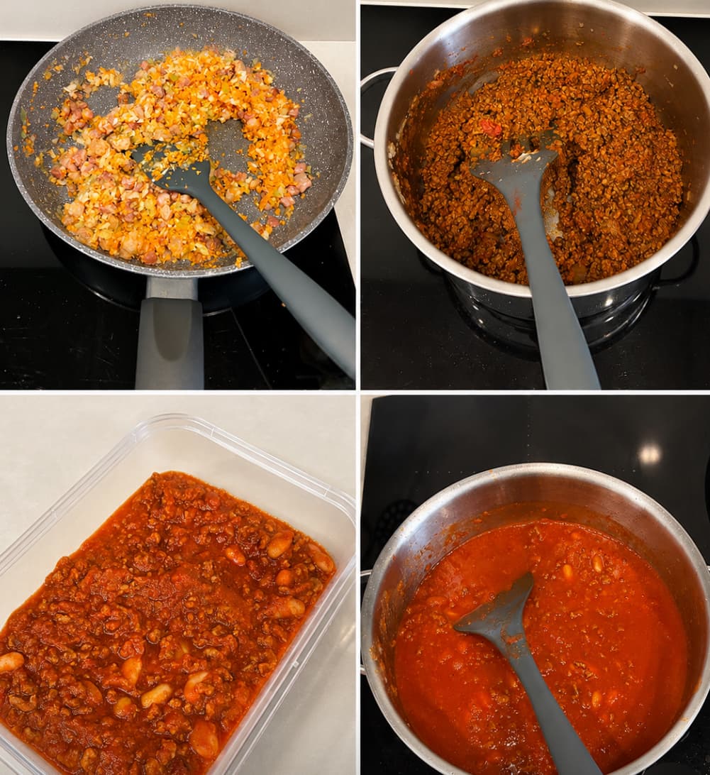 Home-cooked meal, from prep to storage